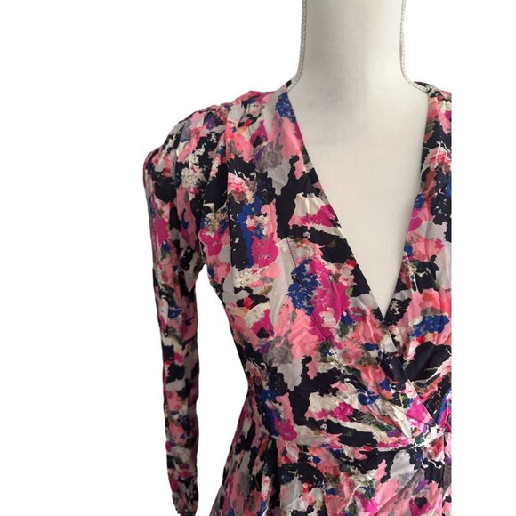 IRO Women's Pink Floral Wrap Dress Size 34 US XS - Picture 4 of 11